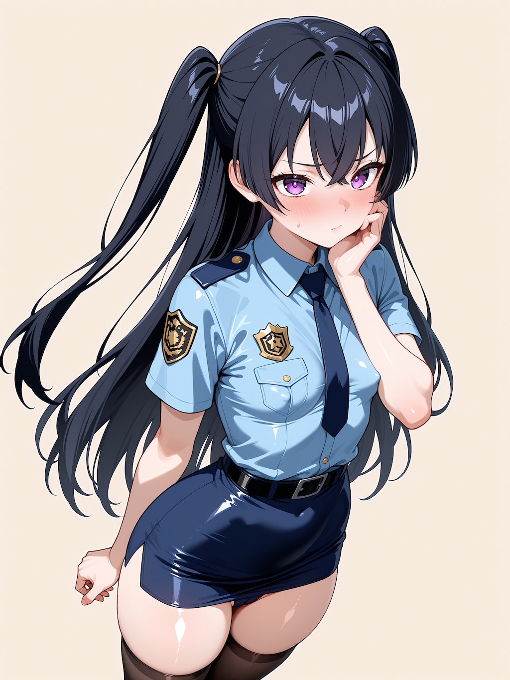 モンスター娘達の警察官コスプレ-２-