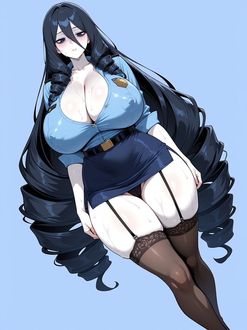 モンスター娘達の警察官コスプレ-２-