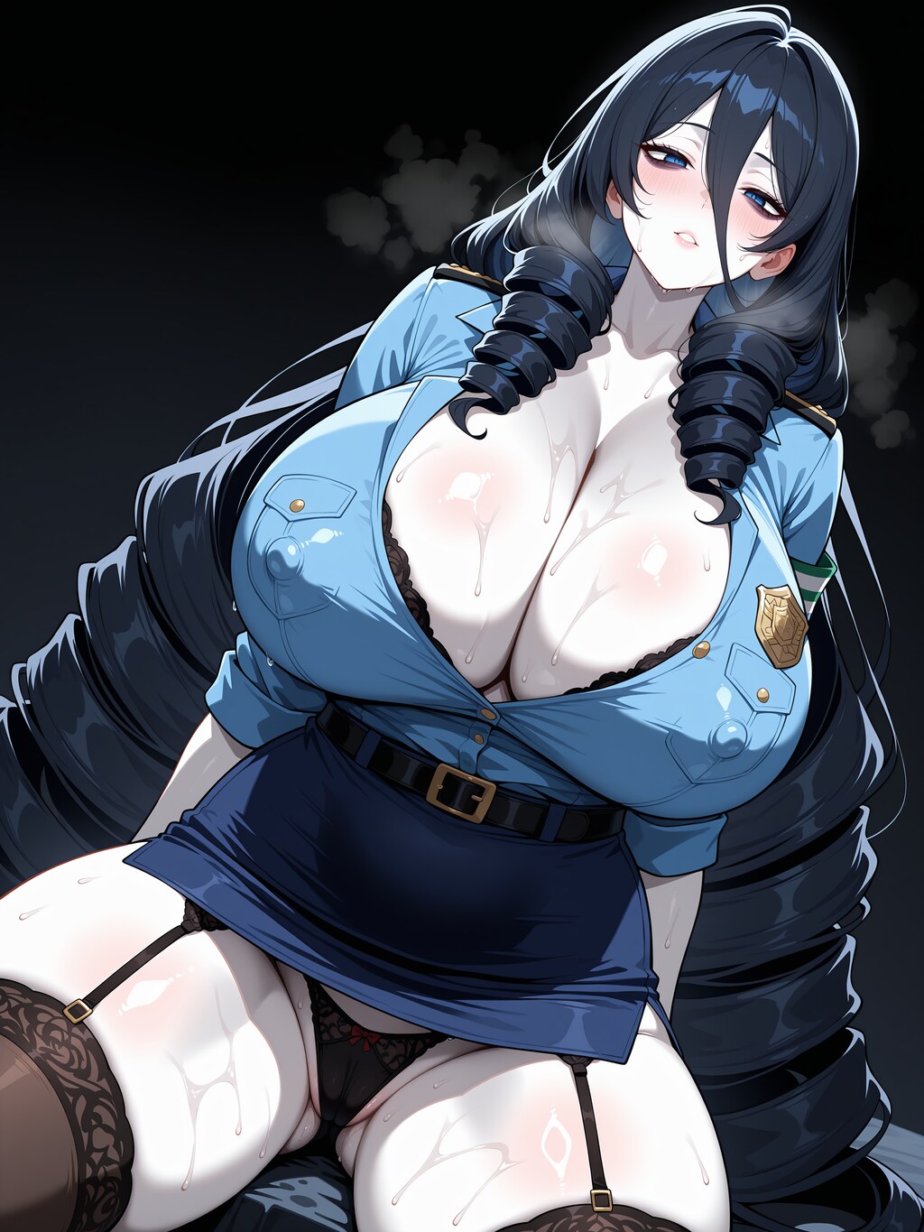 モンスター娘達の警察官コスプレ-２-