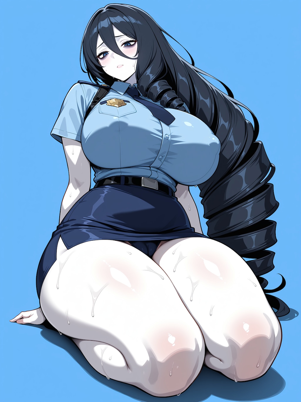 モンスター娘達の警察官コスプレ-２-