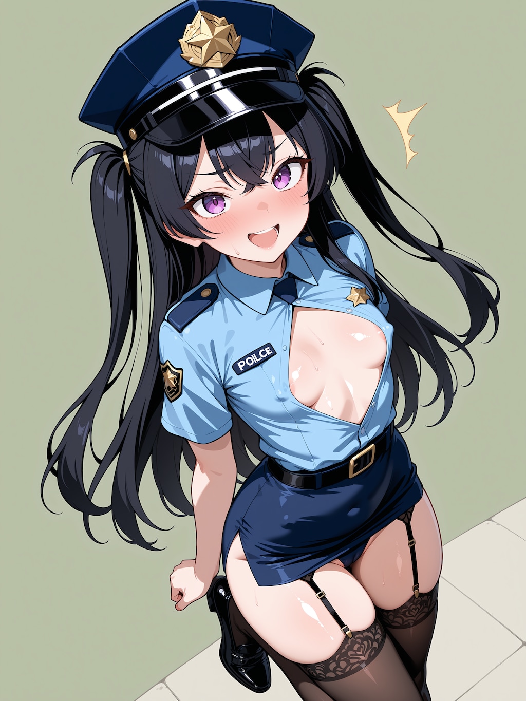 モンスター娘達の警察官コスプレ-２-