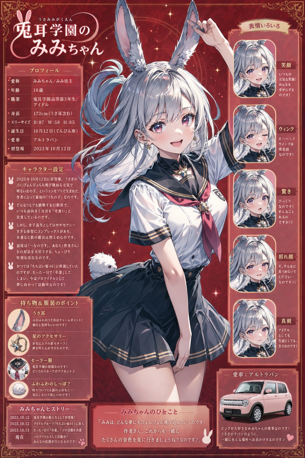 うちの子キャラシート「兎耳学園のみみちゃん」🐰✨