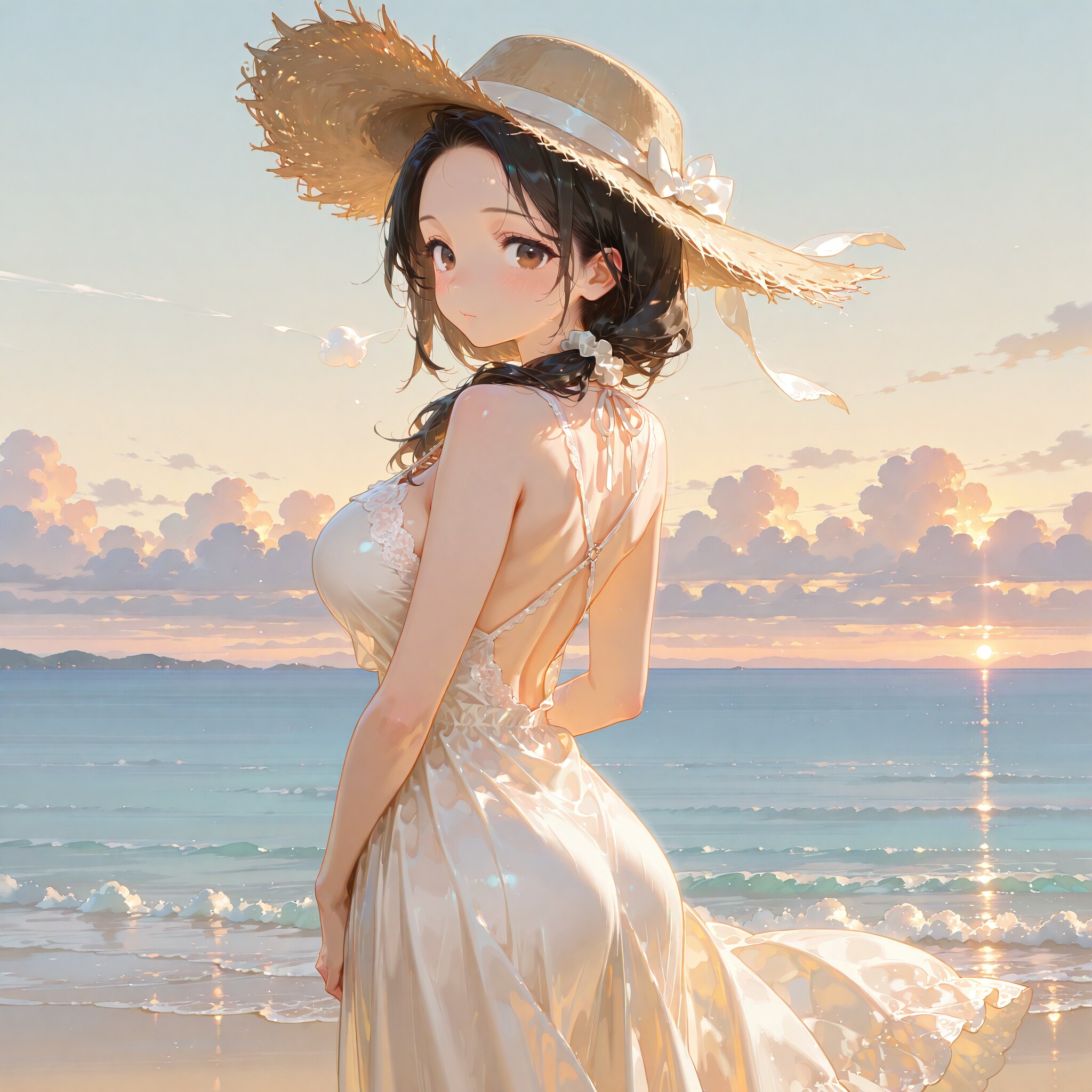 海辺に立つ