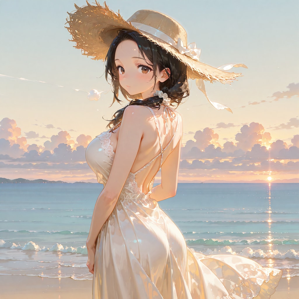 海辺に立つ