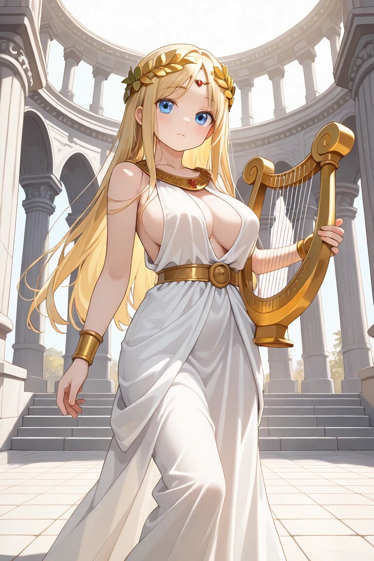 竪琴を持つ女性