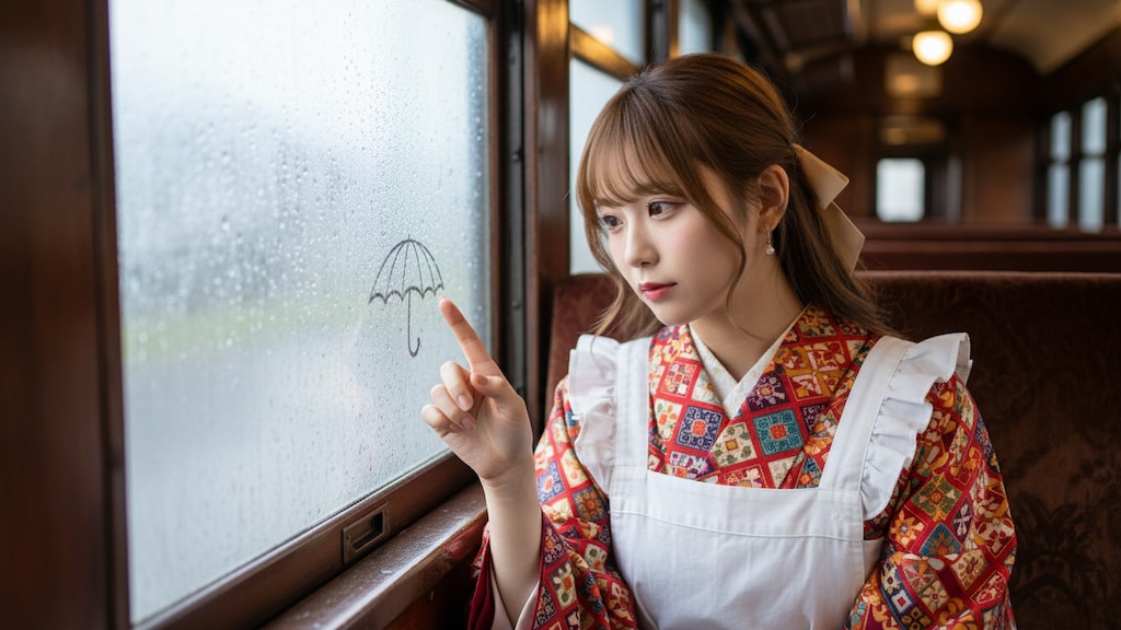 雨の日の曇り窓