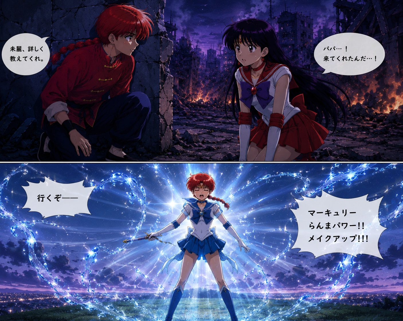 美少女戦士セーラーらんマーズ＆ちびムーン第21話 | の人気AIイラスト・グラビア