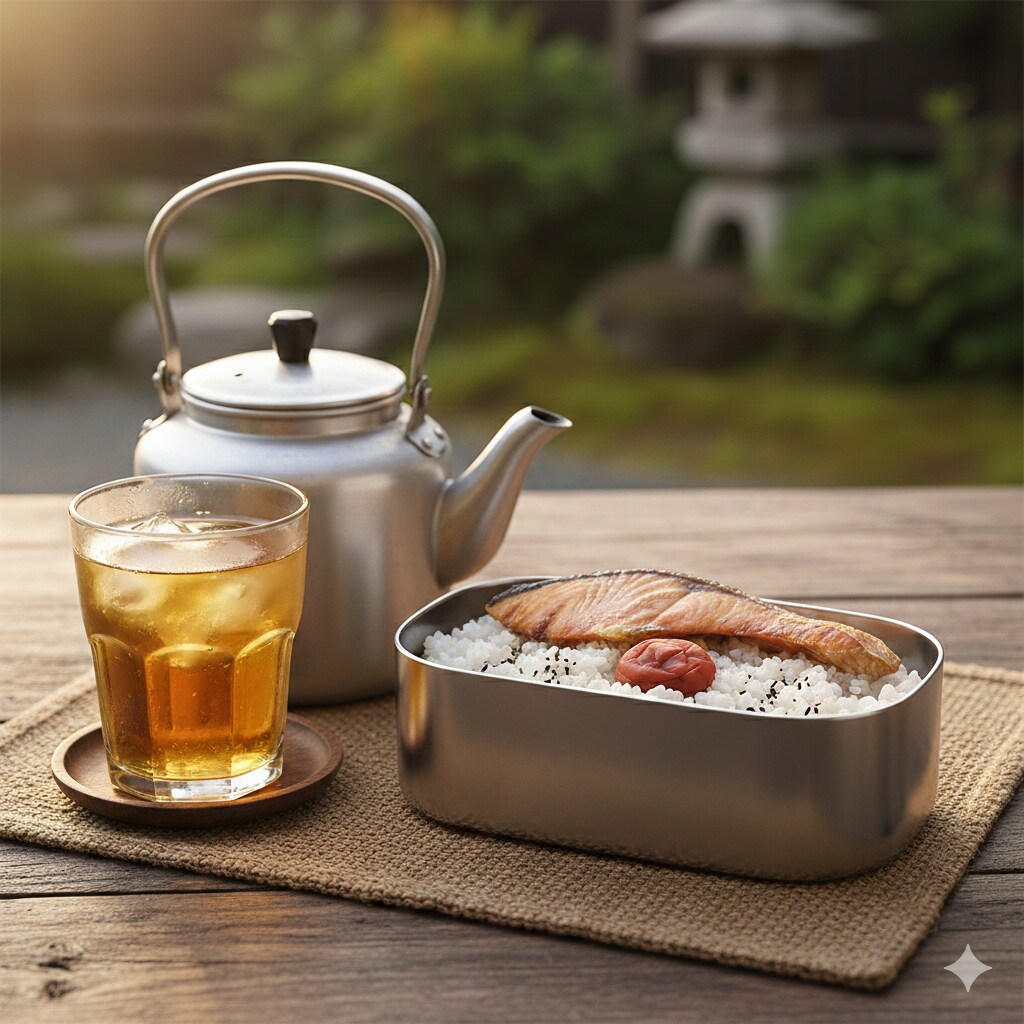 【昼食】日の丸弁当、塩鮭、麦茶 | の人気AIイラスト・グラビア