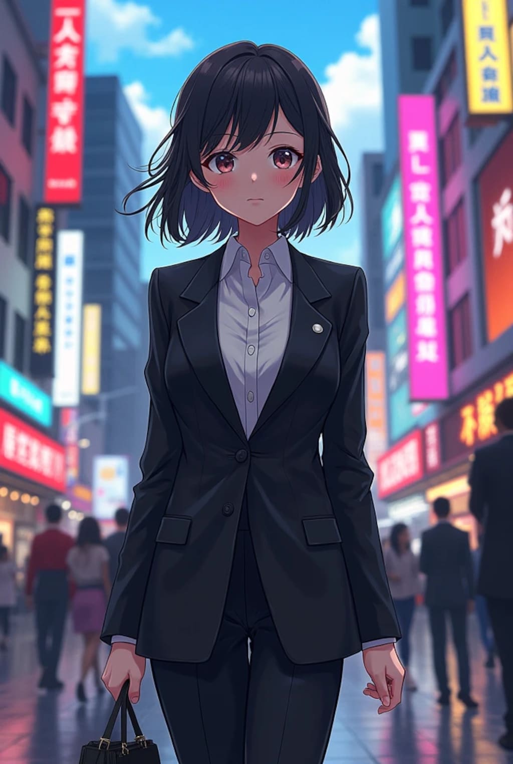 タキシード女子街を歩く