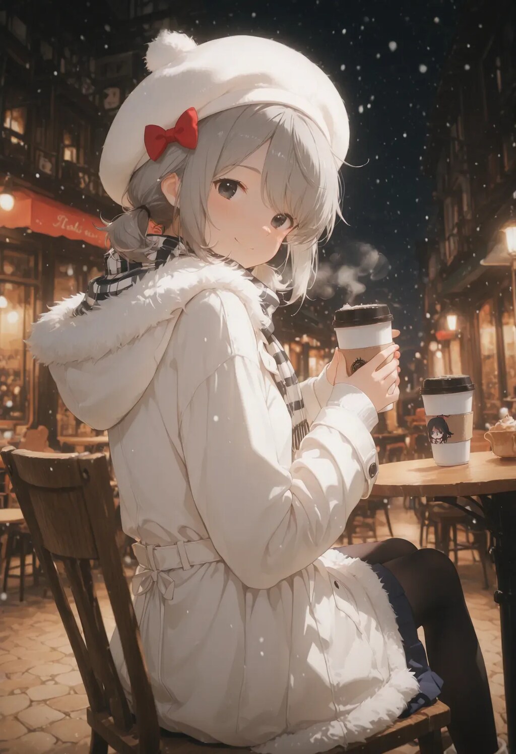 冬のナイトカフェテラス