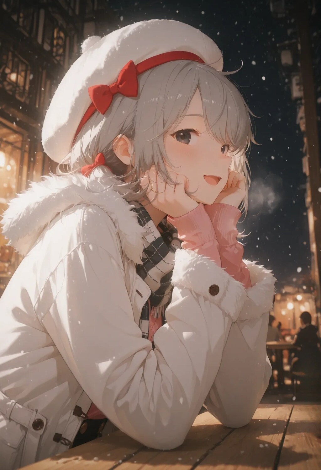 冬のナイトカフェテラス