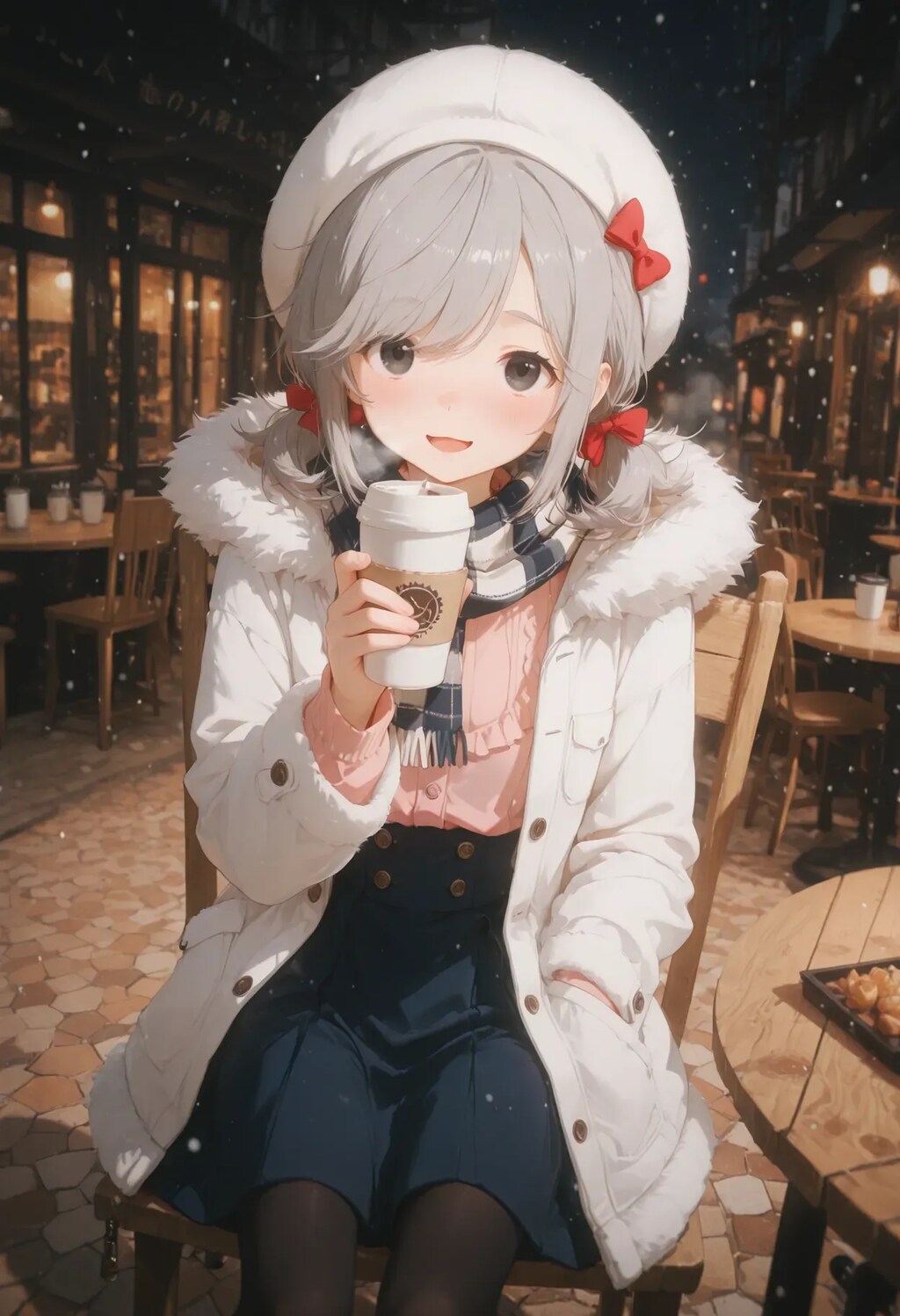 冬のナイトカフェテラス