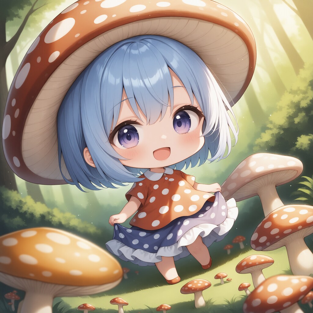 きのこモチーフA cute girlおちび