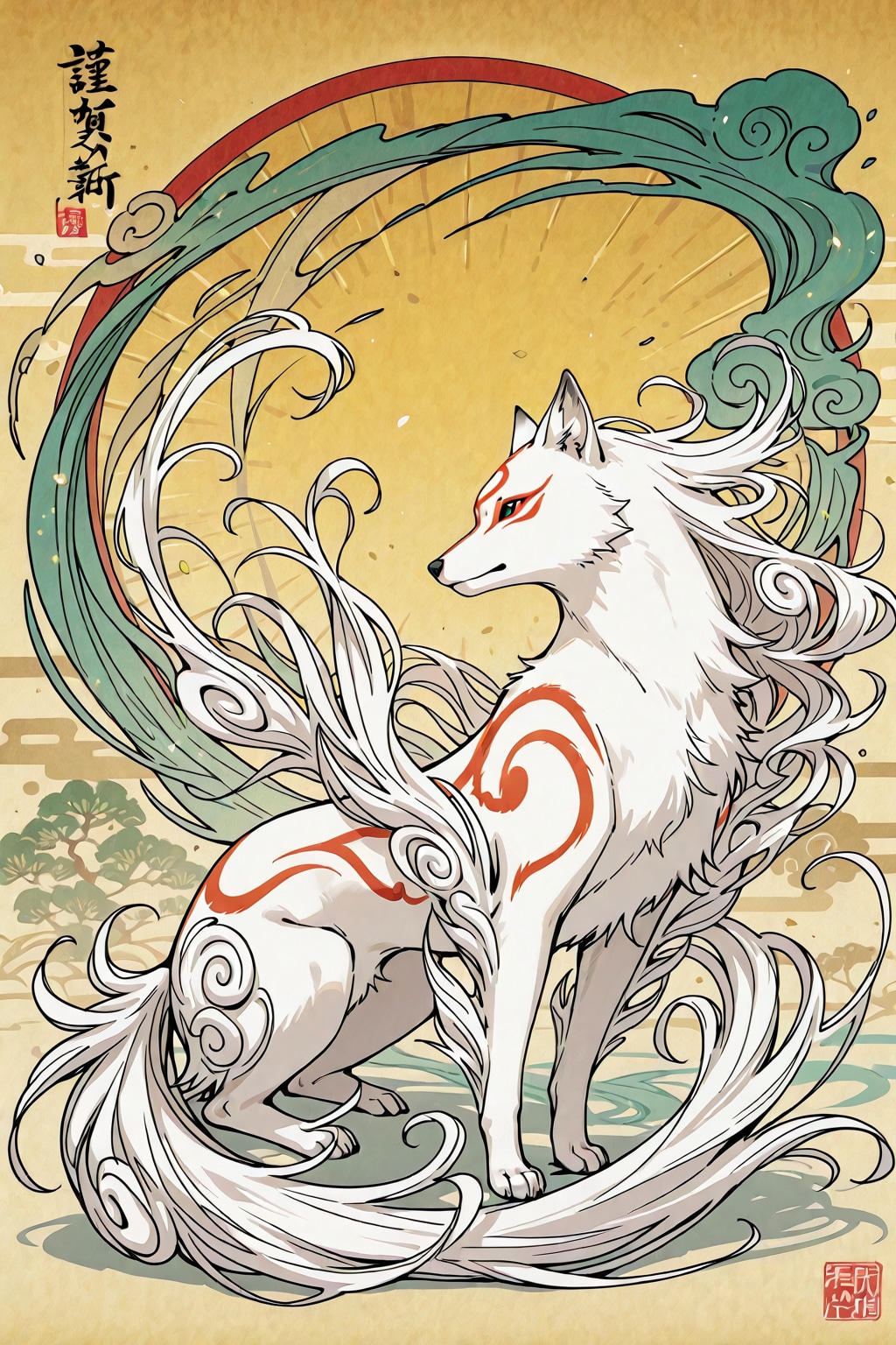 「若し日の天照大御神」の日本画