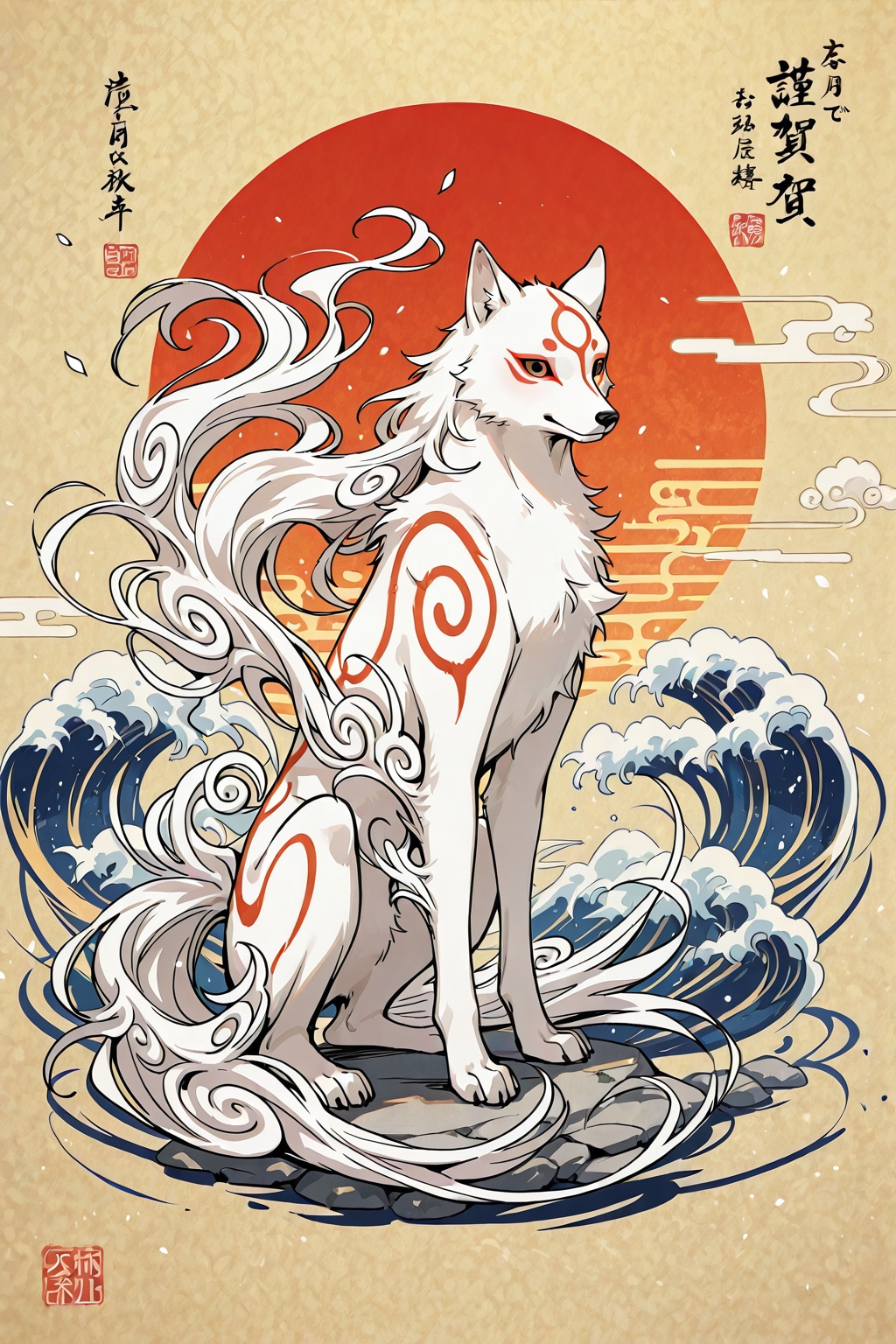 「若し日の天照大御神」の日本画