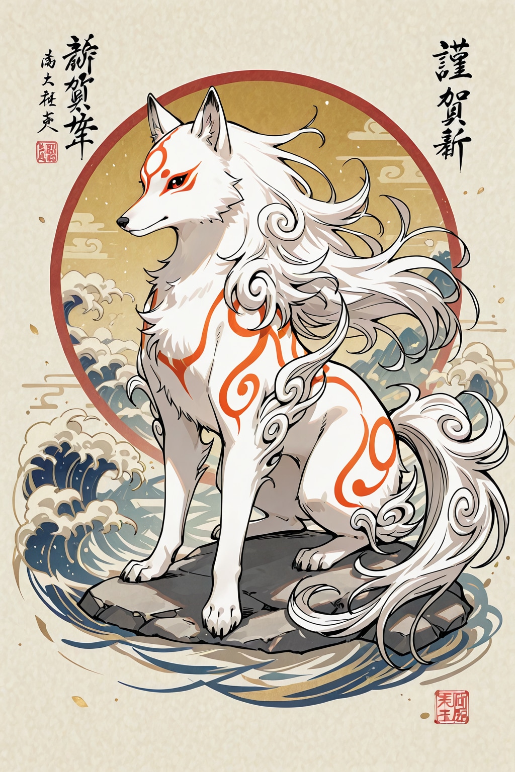 「若し日の天照大御神」の日本画