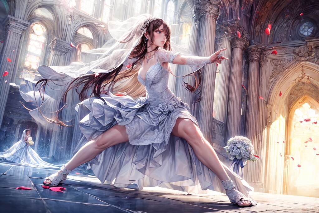 かっこいい花嫁たちが教会で繰り広げる、躍動感のあるバトル