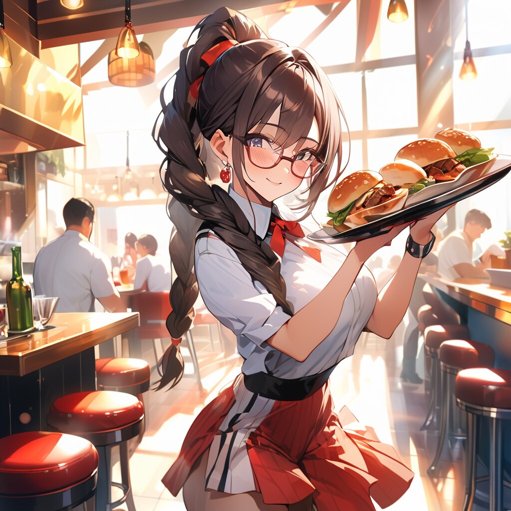 眼鏡っ娘ウエイトレス