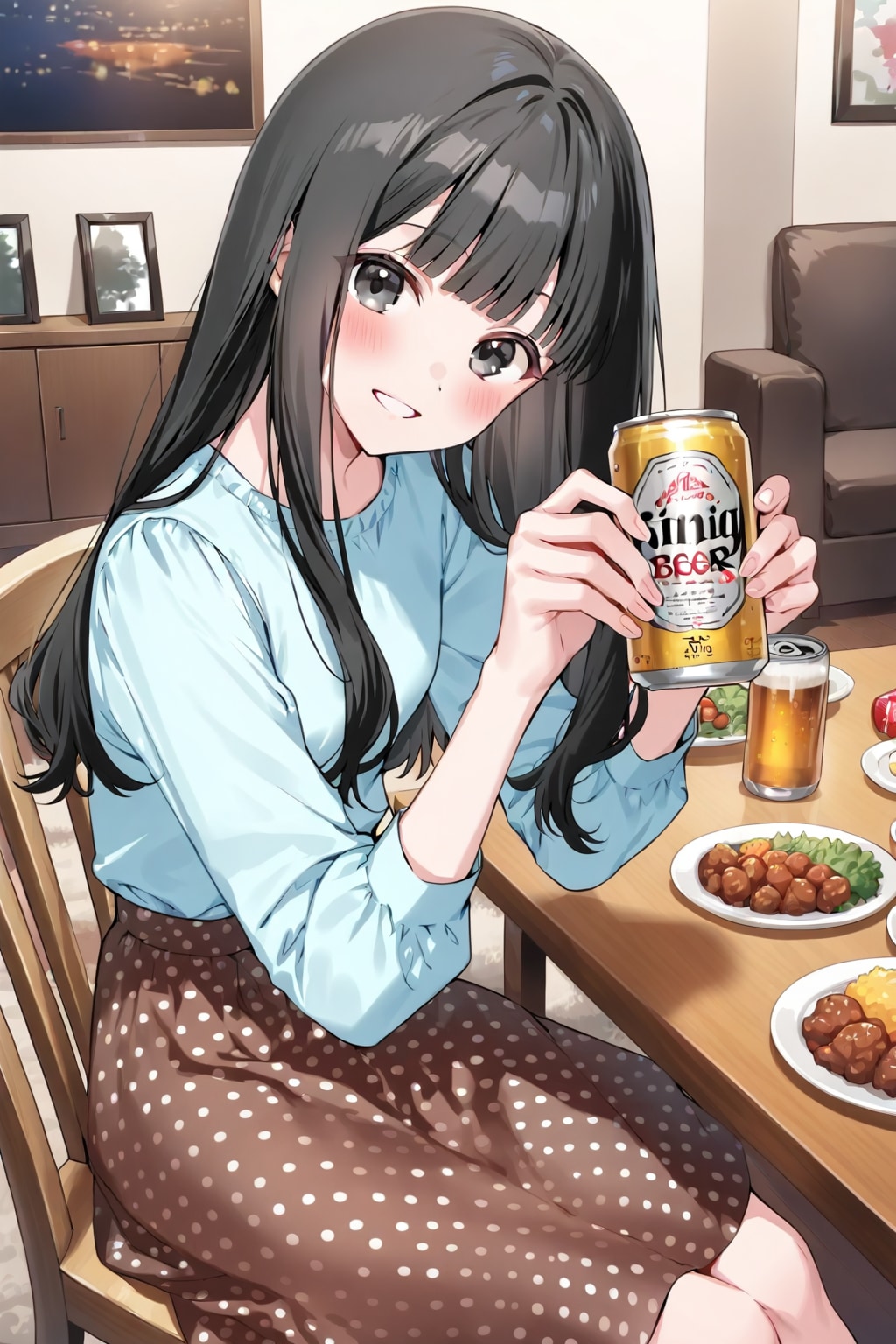ビールを飲む女２２