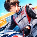 レーシングカーとドライバーな黒髪短髪男性★(6枚) 5枚目
