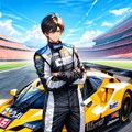 レーシングカーとドライバーな黒髪短髪男性★(6枚) 4枚目