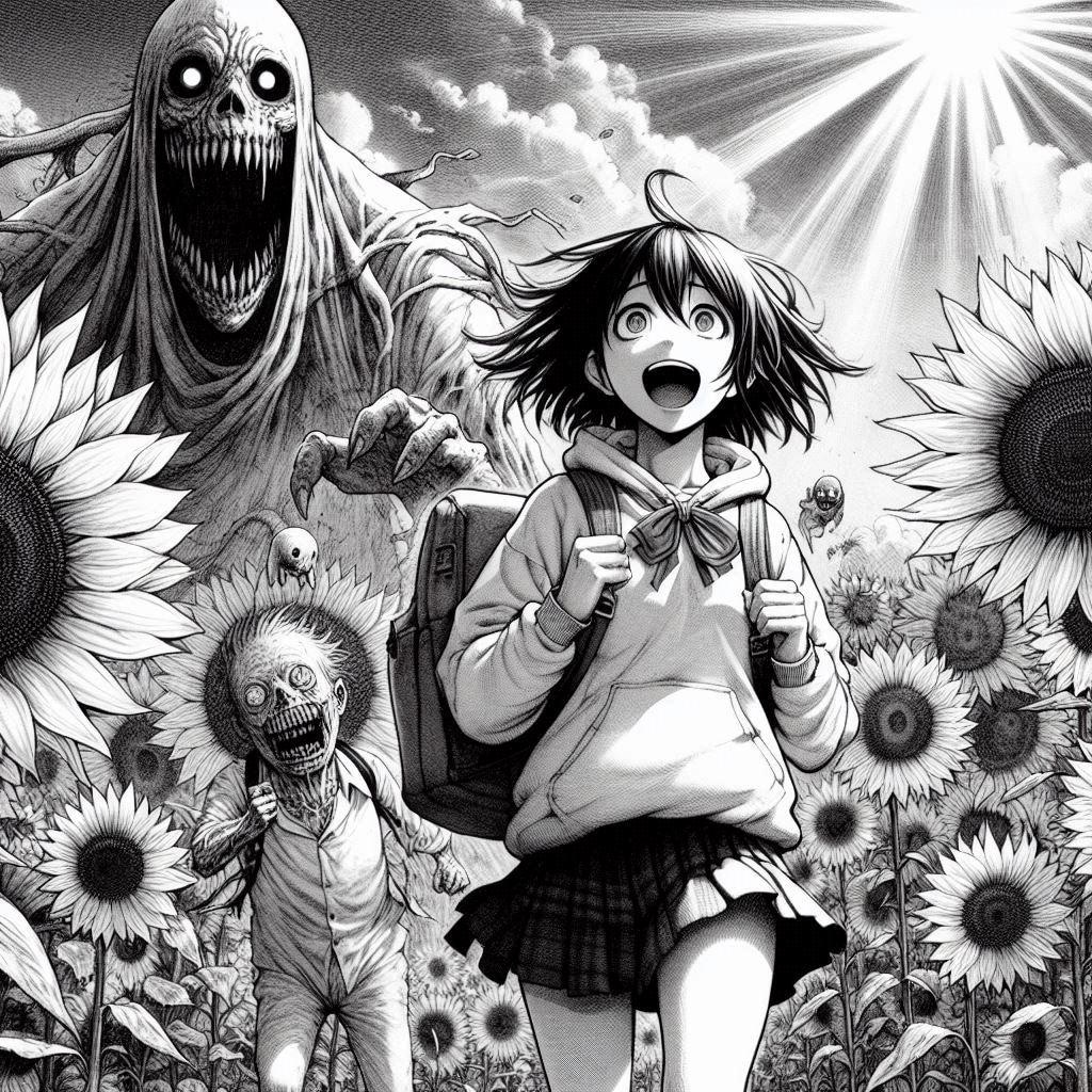 枯れない！ひまわり畑には得体の知れない”何か”が潜んでいる・・・😱💦