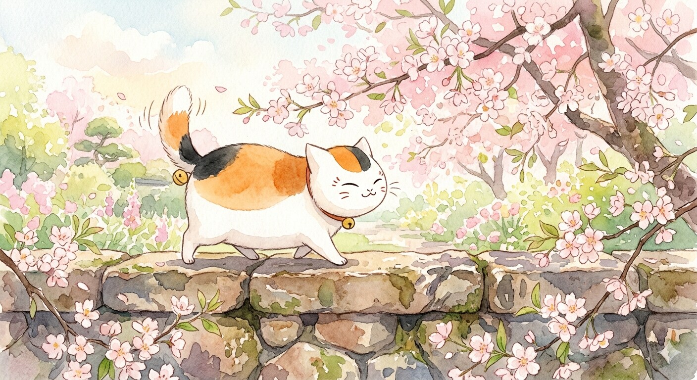 🐱ニャンコ先生のお散歩🌸 | の人気AIイラスト・グラビア