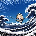 水量マシマシにしたい系メイドちゃん、うっかり水龍を召喚🌊🐉💥💥💥 3枚目
