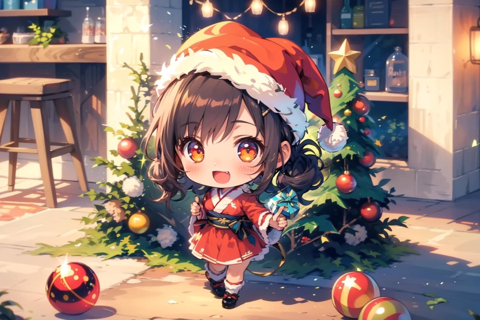 サムズアップ！サンタちびちゃん。 | の人気AIイラスト・グラビア