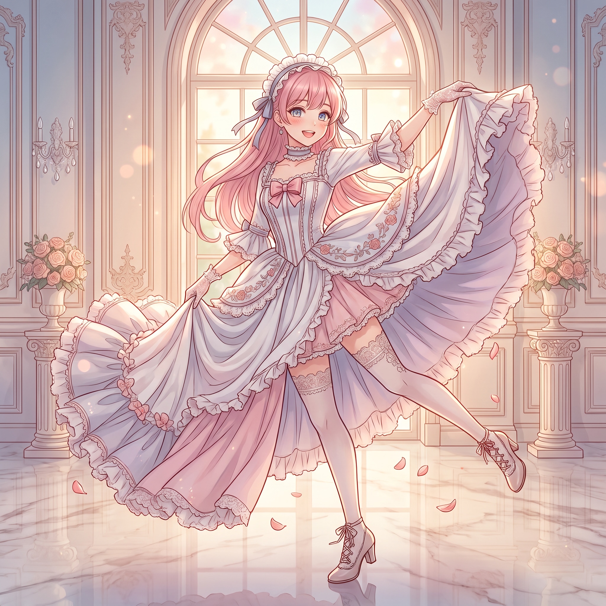 薔薇窓下の銀華舞 | の人気AIイラスト・グラビア