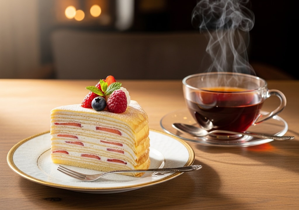 デザートのミルクレープ