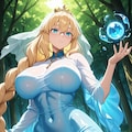 水魔法を使う水の羽衣コスプレ水属性人妻 9枚目