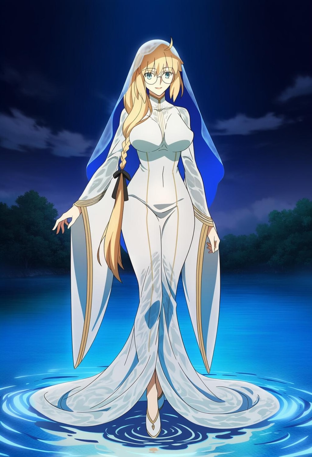 水魔法を使う水の羽衣コスプレ水属性人妻