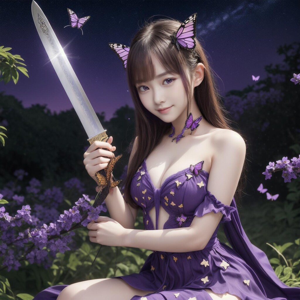 紫の蝶の剣士