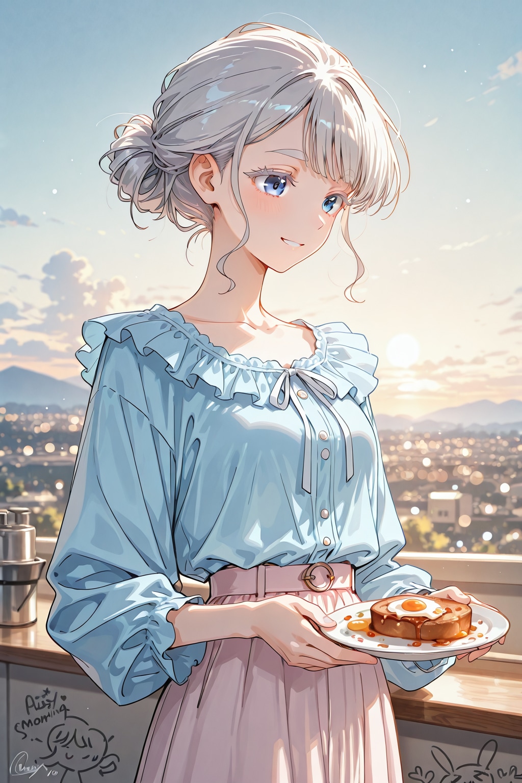 銀髪(silver-white)が金やピンク髪(silvery-white)に成ってい居た修正画像