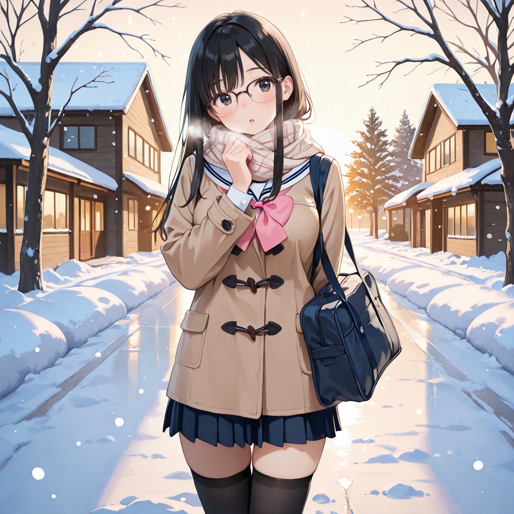 詩織ちゃん、通学風景２