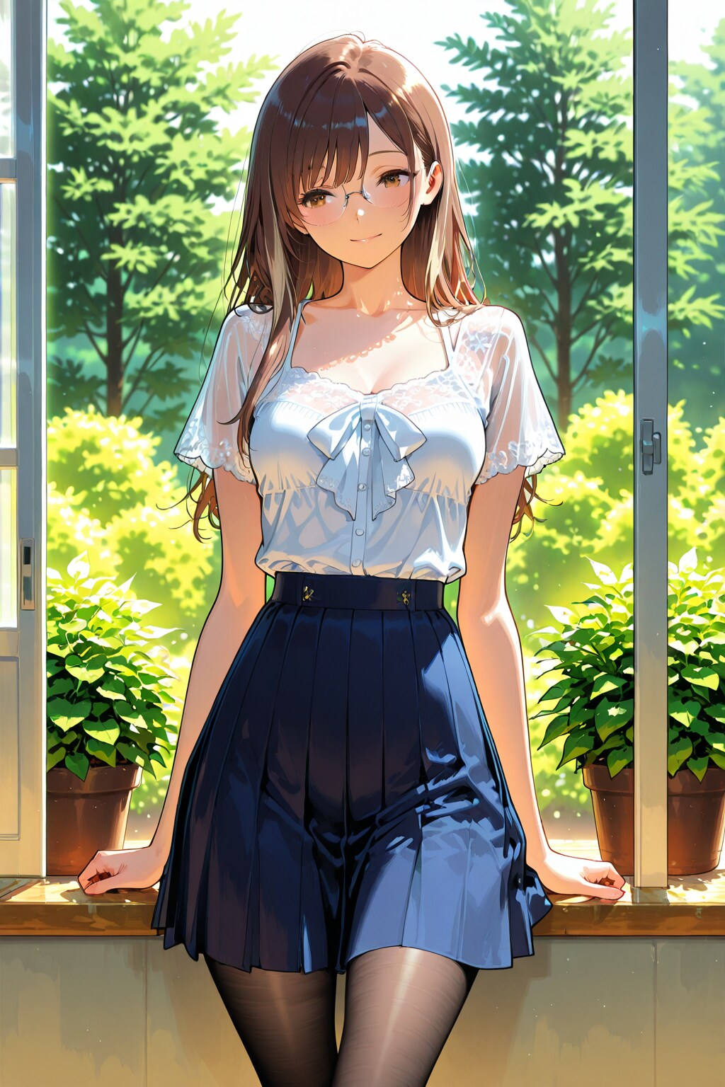 サマーブラウスの先輩ちゃん | の人気AIイラスト・グラビア