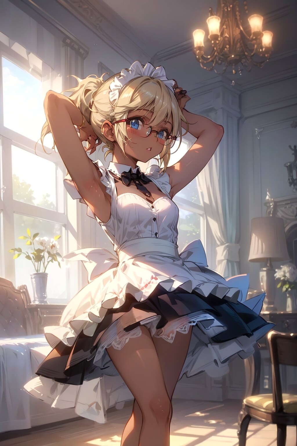 メイドの眼鏡っ娘 | の人気AIイラスト・グラビア