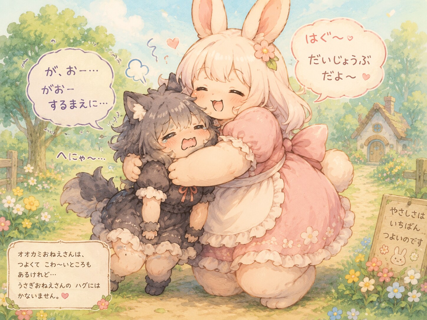 うさぎがオオカミにかつほうほう