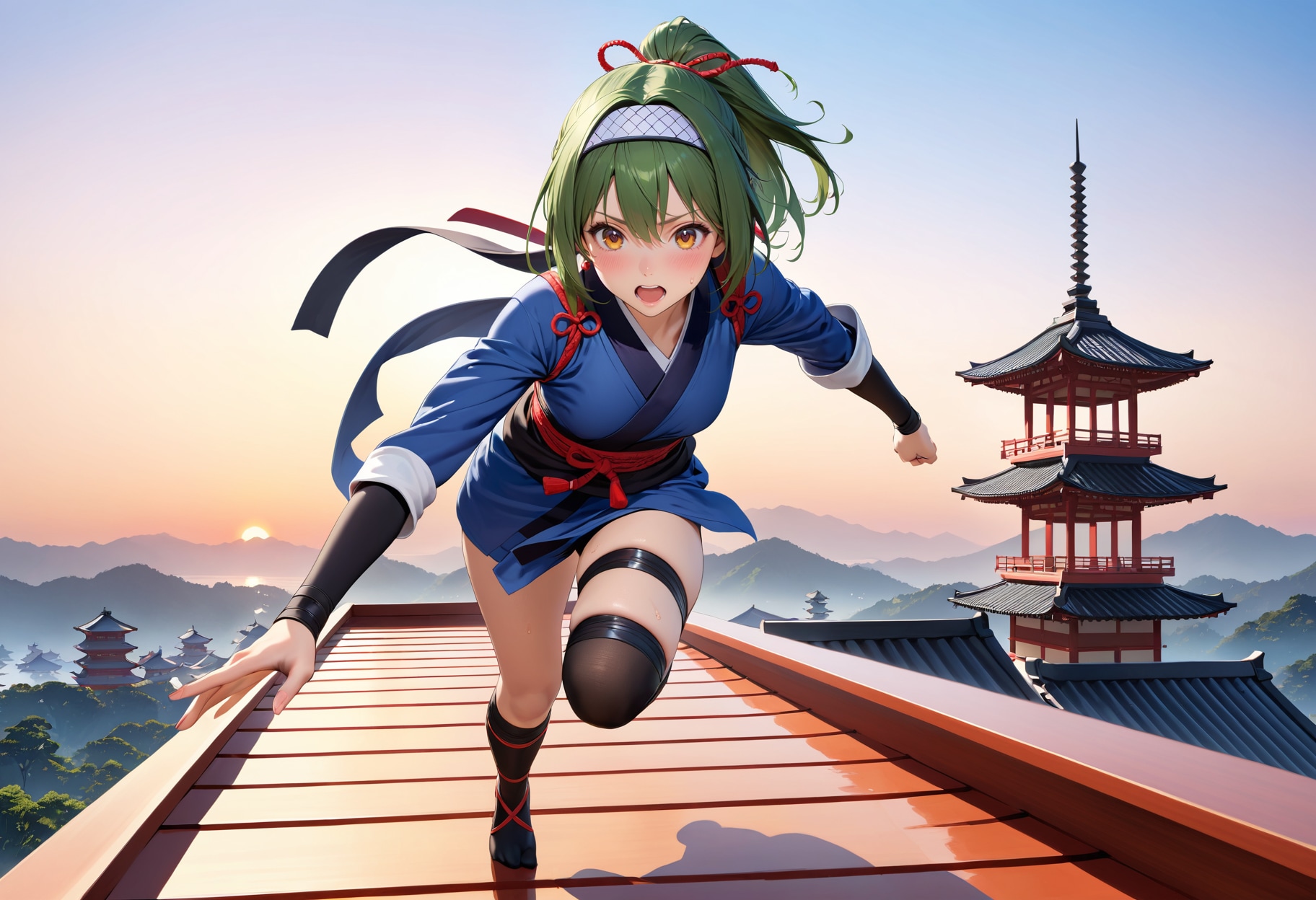 忍者ムーブを特訓する少女