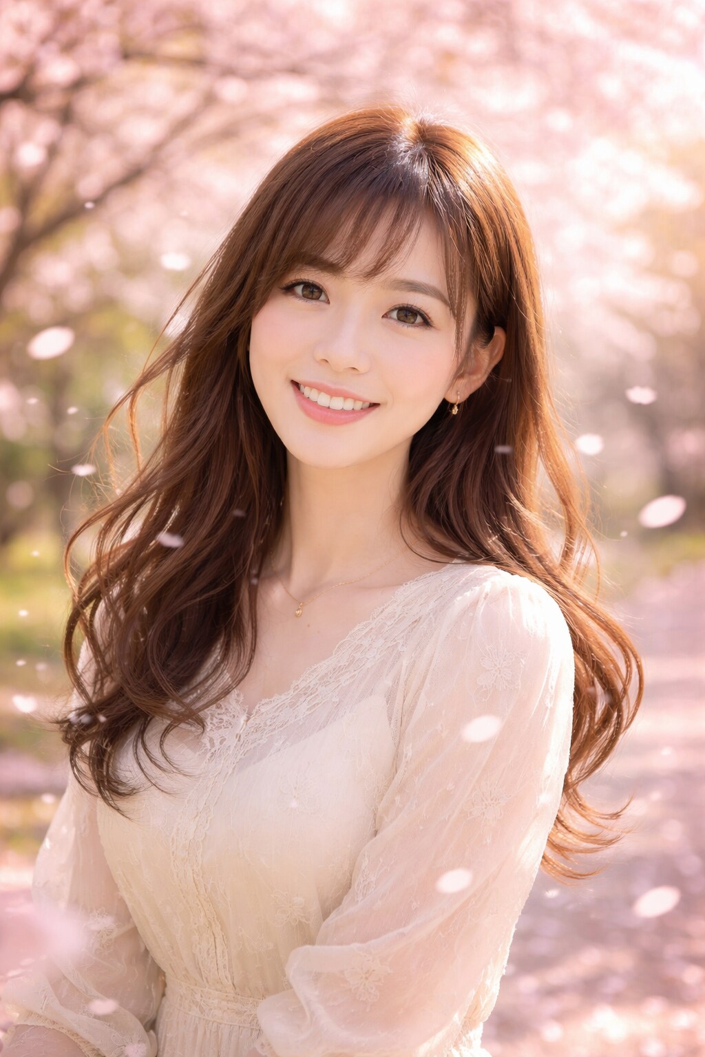 桜の女性