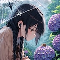 紫陽花とカタツムリ 2枚目