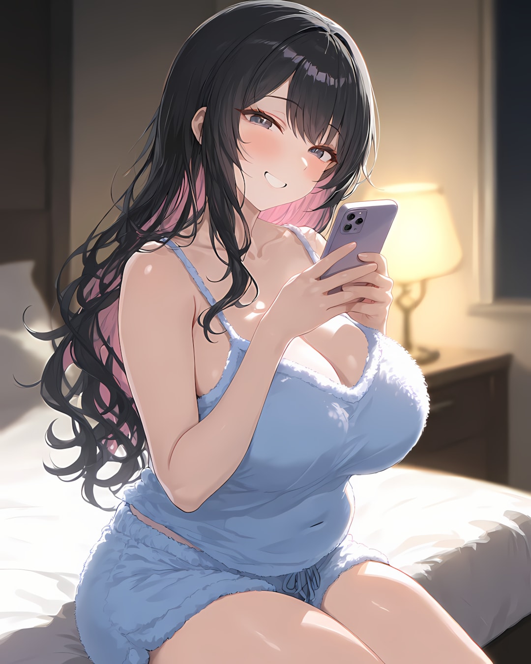 🌙もこもこパステルブルー部屋着パジャマ🧸リナちゃんとおやすみ