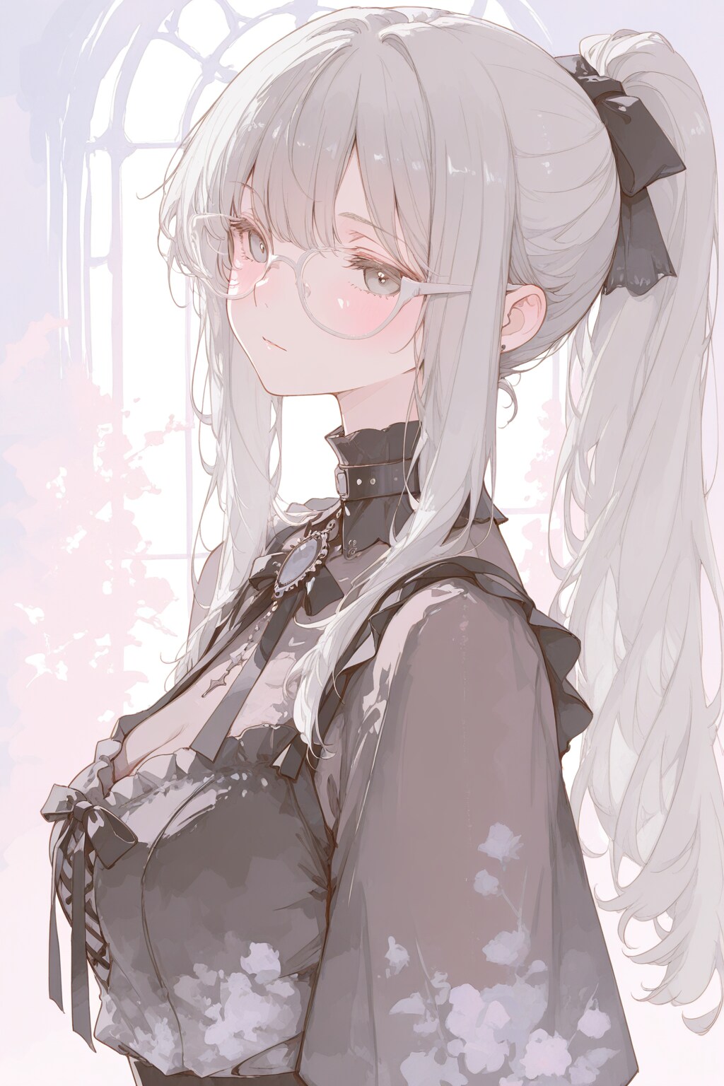 APLICOT_眼鏡黒ゴスポニテ | の人気AIイラスト・グラビア