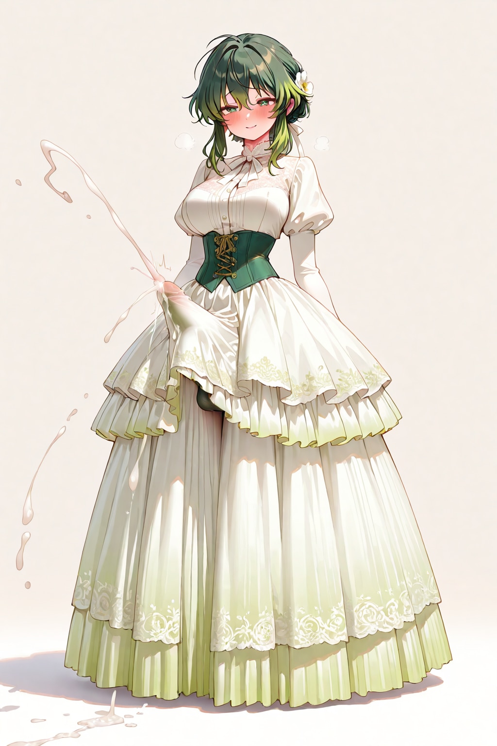 Mei-chan freehand ejaculation on a dress