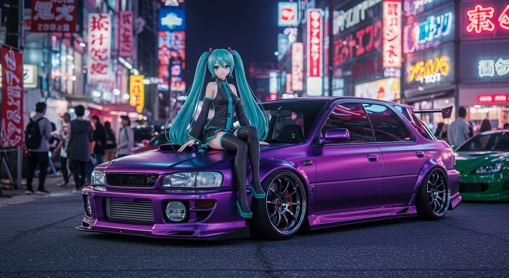 インプレッサスポーツワゴンと初音ミク