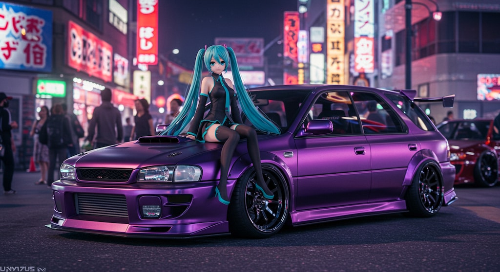 インプレッサスポーツワゴンと初音ミク