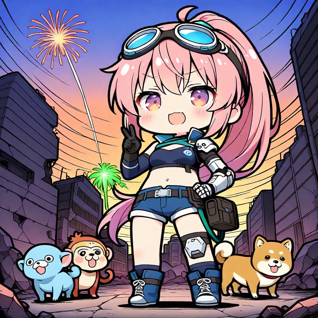 終末世界のピンク髪ちゃん