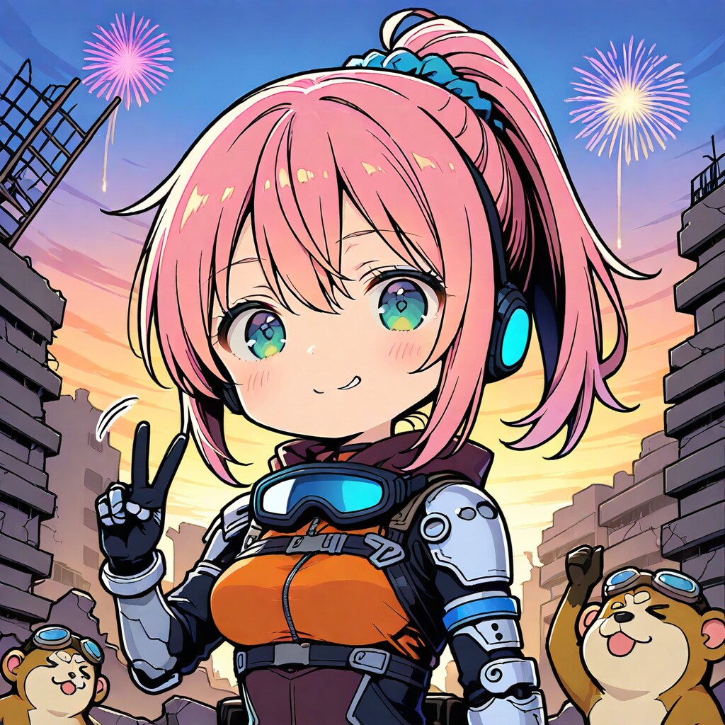 終末世界のピンク髪ちゃん