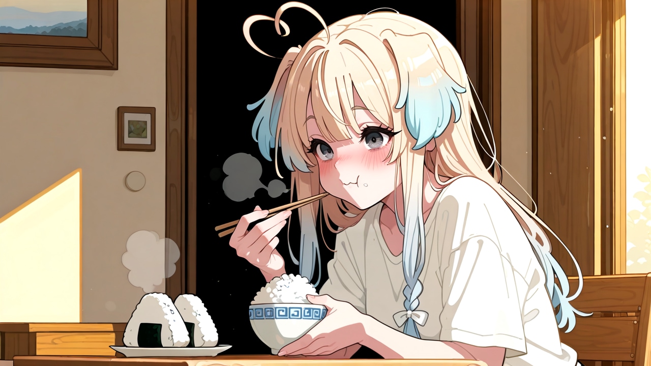 ご飯をおかずにおにぎりを食べるっ | の人気AIイラスト・グラビア